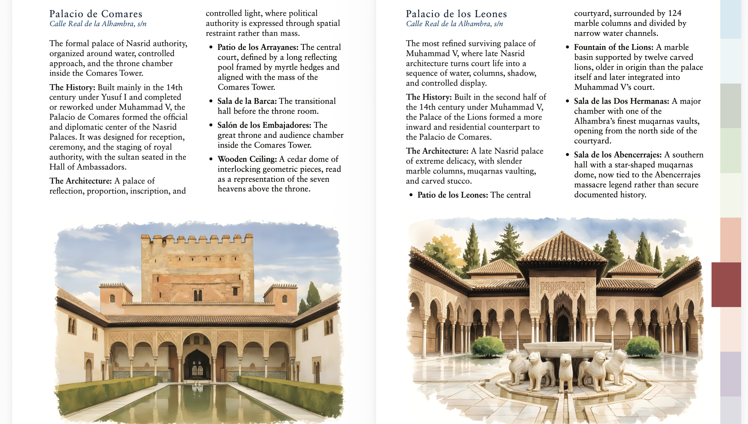 Granada monuments illustration